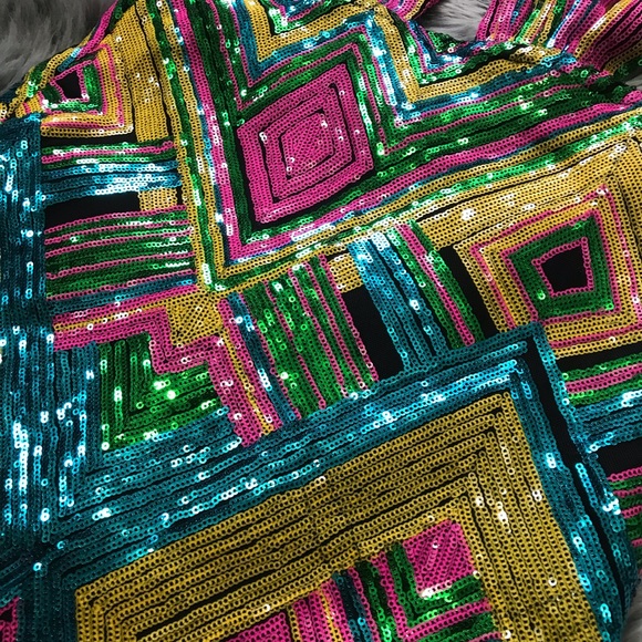 Fashion Nova open back halter sequin mini dress - Picture 3 of 9